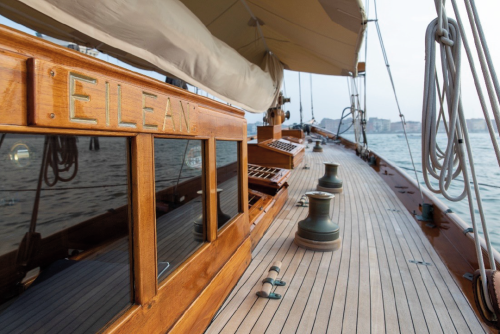 The restored yacht Eilean, docked at San Giorgio Maggiore Island, Venice
Tomas Bertelsen©Michelangelo Foundation