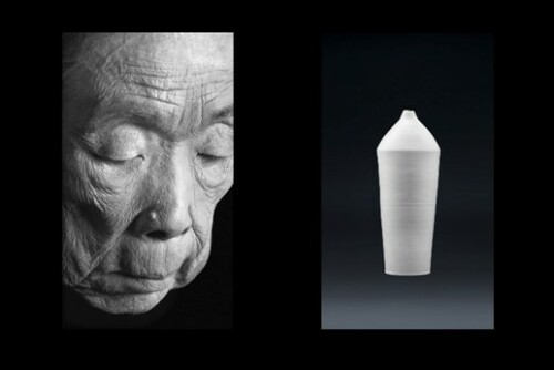 Suzushi Hanayagi by Robert Wilson.
Right: Ceramic by Taizo Kuroda, photographed by Lovis Dengler Ostenrik.
Credit Line: ©Robert Wilson Lovis Dengler Ostenrik
