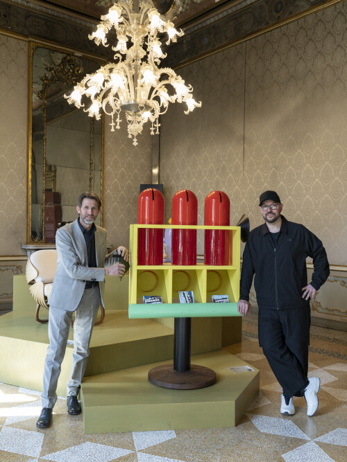 Luca Nichetto Designer Sebastiano Lunardelli Artisan Opening Doppia Firma 2023
©Luca Rotondo